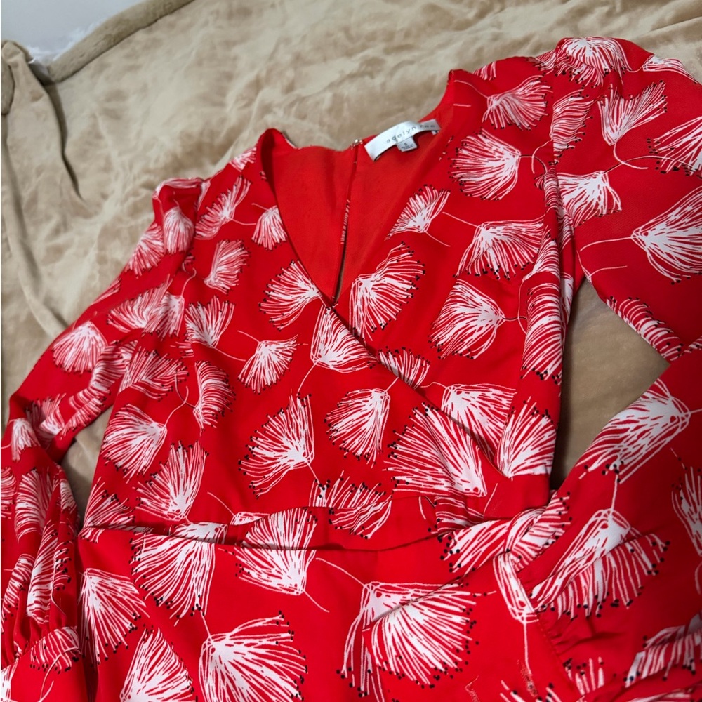 Adelyn Rae Red Floral-Print Mini Dress - Picture 3 of 7